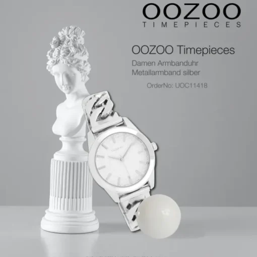 Oozoo Damen Armbanduhr OOZOO Timepieces Analog Metall silber UOC11418