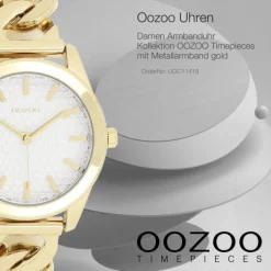 Oozoo Damen Armbanduhr OOZOO Timepieces Analog Metall gold UOC11419