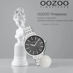 Oozoo Damen Armbanduhr OOZOO Timepieces Analog Edelstahl silber UOC11434