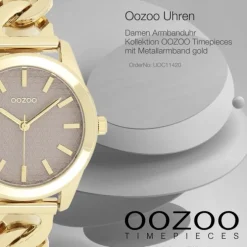 Oozoo Damen Armbanduhr OOZOO Timepieces Analog Metall gold UOC11420