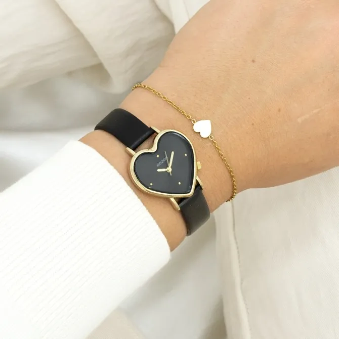 Oozoo Damen Armbanduhr OOZOO Timepieces Analog Lederband schwarz UOC11452