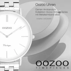 Oozoo Damen Armbanduhr OOZOO Vintage Analog Metallband silber UOC20400