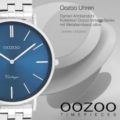 Oozoo Damen Armbanduhr OOZOO Vintage Analog Metallband silber UOC20401