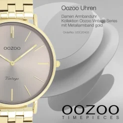 Oozoo Damen Armbanduhr OOZOO Vintage Analog Metallband gold UOC20403