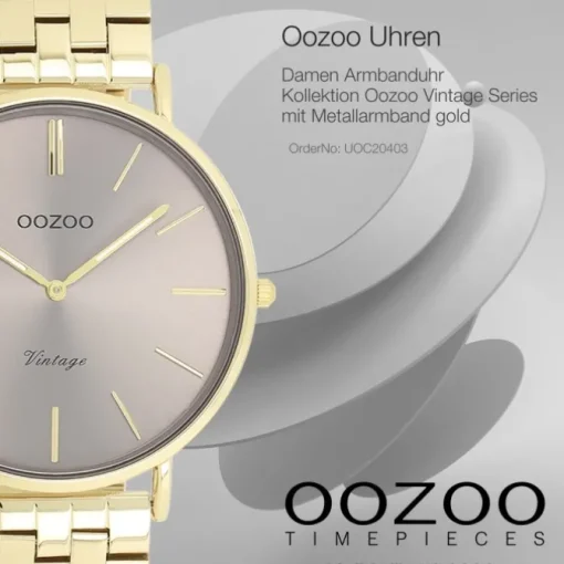 Oozoo Damen Armbanduhr OOZOO Vintage Analog Metallband gold UOC20403