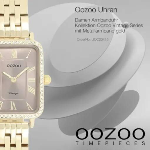Oozoo Damen Armbanduhr OOZOO Vintage Analog Metallband gold UOC20415