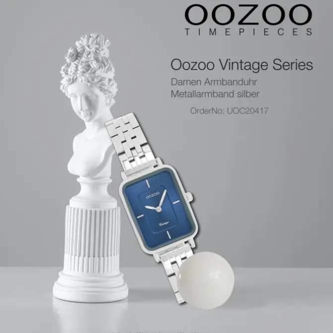Oozoo Damen Armbanduhr OOZOO Vintage Analog Metallband silber UOC20417