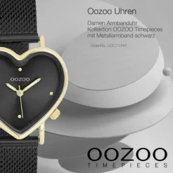 Oozoo Damen Armbanduhr OOZOO Timepieces Analog Metallband schwarz UOC11447