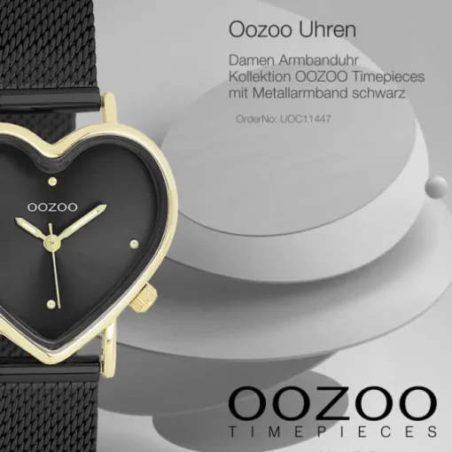 Oozoo Damen Armbanduhr OOZOO Timepieces Analog Metallband schwarz UOC11447