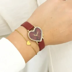 Oozoo Damen Armbanduhr OOZOO Timepieces Analog Lederband rot UOC11454