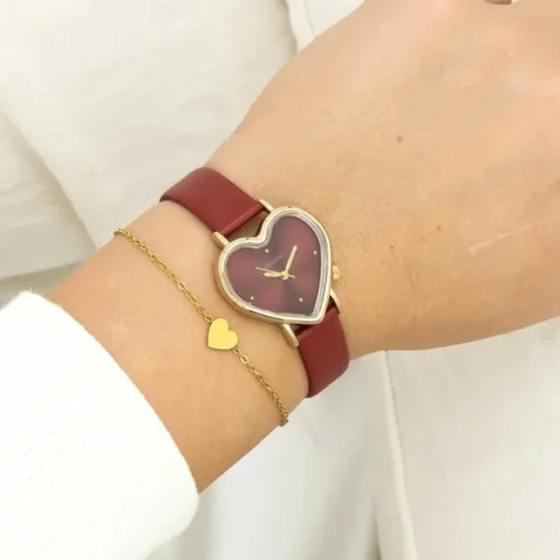 Oozoo Damen Armbanduhr OOZOO Timepieces Analog Lederband rot UOC11454