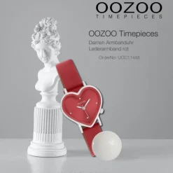 Oozoo Damen Armbanduhr OOZOO Timepieces Analog Lederband rot UOC11448