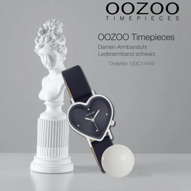 Oozoo Damen Armbanduhr OOZOO Timepieces Analog Lederband schwarz UOC11449