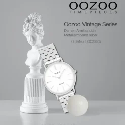 Oozoo Damen Armbanduhr OOZOO Vintage Analog Metallband silber UOC20405