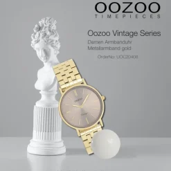 Oozoo Damen Armbanduhr OOZOO Vintage Analog Metallband gold UOC20408