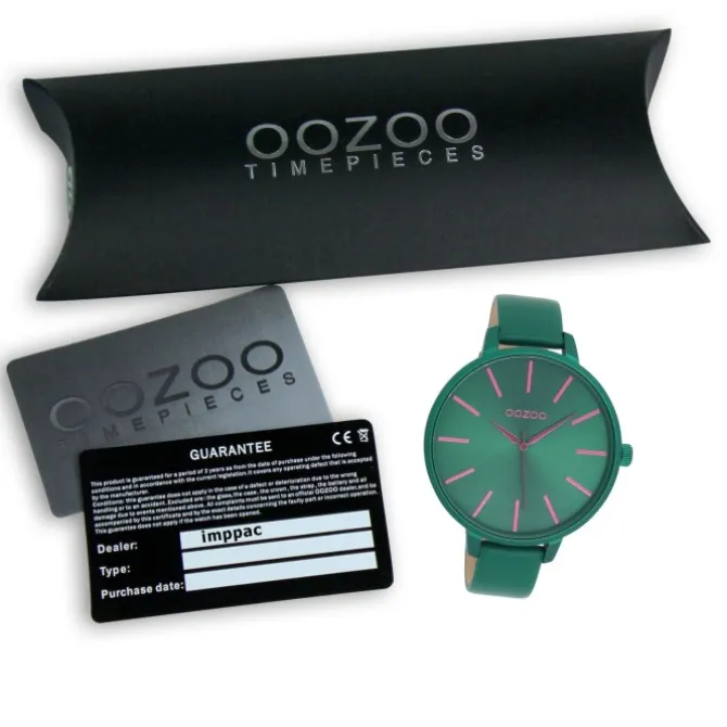Oozoo Damen Armbanduhr OOZOO Timepieces Analog Leder grün UOC11440