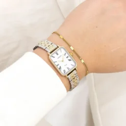 Oozoo Damen Armbanduhr OOZOO Vintage Analog Metallband silber gold UOC20411