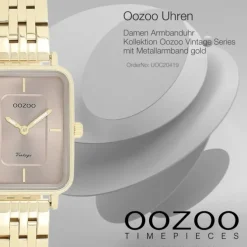 Oozoo Damen Armbanduhr OOZOO Vintage Analog Metallband gold UOC20419