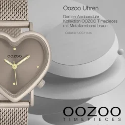 Oozoo Damen Armbanduhr OOZOO Timepieces Analog Metallband braun UOC11445