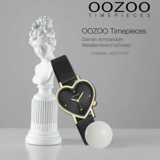 Oozoo Damen Armbanduhr OOZOO Timepieces Analog Metallband schwarz UOC11447