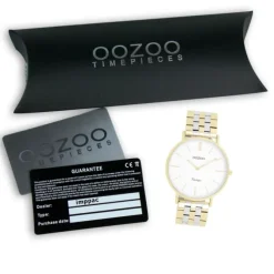 Oozoo Damen Armbanduhr OOZOO Vintage Analog Metallband silber gold UOC20402