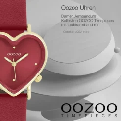 Oozoo Damen Armbanduhr OOZOO Timepieces Analog Lederband rot UOC11454