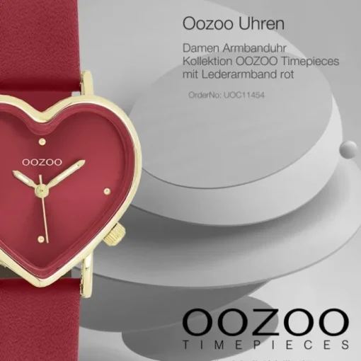 Oozoo Damen Armbanduhr OOZOO Timepieces Analog Lederband rot UOC11454