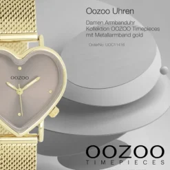 Oozoo Damen Armbanduhr OOZOO Timepieces Analog Metall gold UOC11416