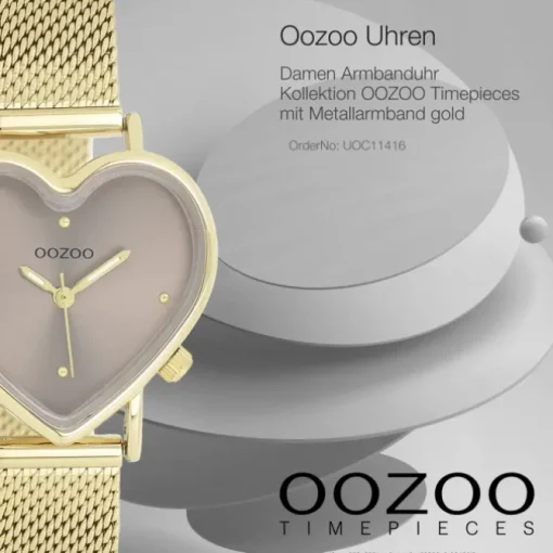 Oozoo Damen Armbanduhr OOZOO Timepieces Analog Metall gold UOC11416
