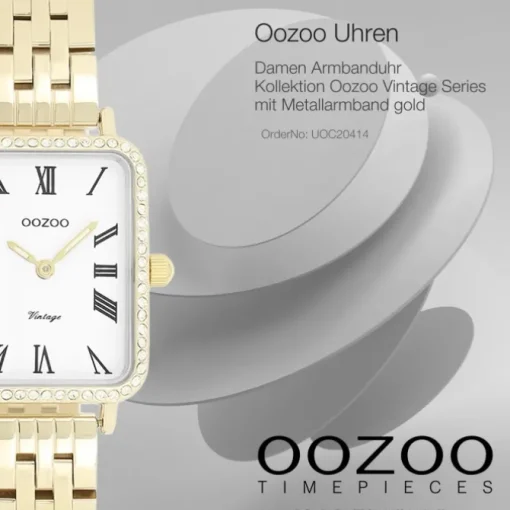 Oozoo Damen Armbanduhr OOZOO Vintage Analog Metallband gold UOC20414