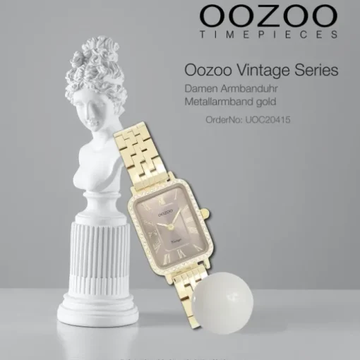 Oozoo Damen Armbanduhr OOZOO Vintage Analog Metallband gold UOC20415