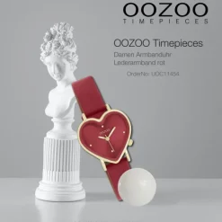 Oozoo Damen Armbanduhr OOZOO Timepieces Analog Lederband rot UOC11454