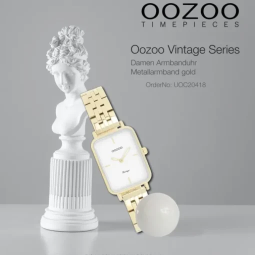 Oozoo Damen Armbanduhr OOZOO Vintage Analog Metallband gold UOC20418