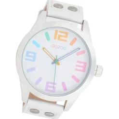 Oozoo Damen Armbanduhr Timepieces Analog Leder weiß UOC1085A