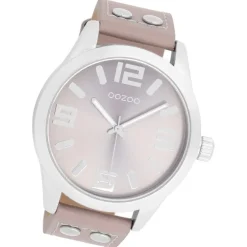 Oozoo Damen Armbanduhr Timepieces Analog Leder taupe rosa UOC1086A
