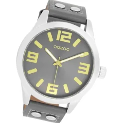 Oozoo Damen Armbanduhr Timepieces Analog Leder grau UOC1087A