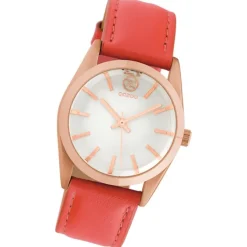 Oozoo Damen Armbanduhr Timepieces Analog Leder rot UOC10190