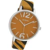Oozoo Damen Armbanduhr Timepieces Analog Leder dunkelgelb schwarz UOC10202
