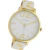 Oozoo Damen Armbanduhr Timepieces Analog Leder weiß gelb UOC10209