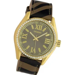 Oozoo Damen Armbanduhr Timepieces Analog Leder bronze schwarz UOC10271