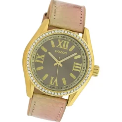 Oozoo Damen Armbanduhr Timepieces Analog Leder rosegold UOC10273