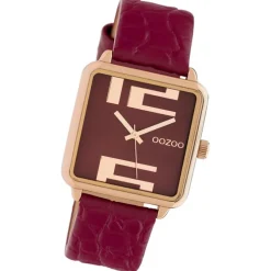 Oozoo Damen Armbanduhr Timepieces Analog Leder rot UOC10368