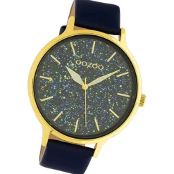 Oozoo Damen Armbanduhr Timepieces Analog Leder dunkelblau UOC10662