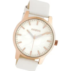 Oozoo Damen Armbanduhr Timepieces Analog Leder weiß UOC10725