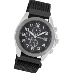 Oozoo Damen Armbanduhr Timepieces Analog Metall schwarz UOC10733