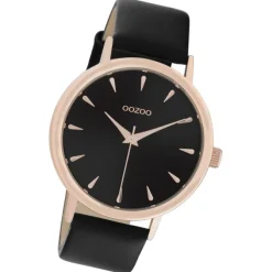 Oozoo Damen Armbanduhr Timepieces Analog Leder schwarz UOC10829