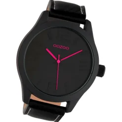 Oozoo Damen Armbanduhr Timepieces Analog Leder schwarz UOC1068A