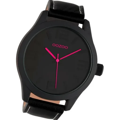 Oozoo Damen Armbanduhr Timepieces Analog Leder schwarz UOC1068A