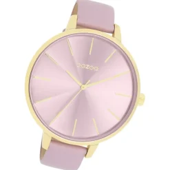 Oozoo Damen Armbanduhr Timepieces Analog Leder pastell-lila UOC11348