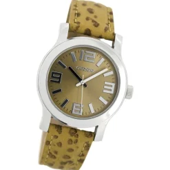 Oozoo Damen Armbanduhr Timepieces Analog Leder beige dunkelbraun UOC7125A